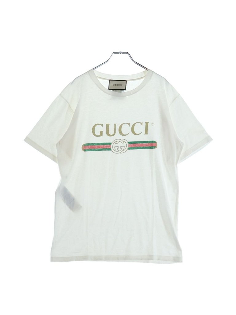 Gucci Short Sleeve T-Shirt Logo Print White Xs